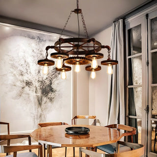 ZOWALA - Gear Open Antique Metal Chandelier Image - 1
