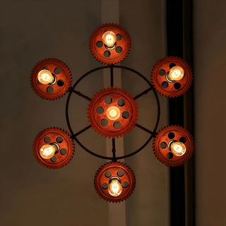 ZOWALA - Gear Open Antique Metal Chandelier Image - 10