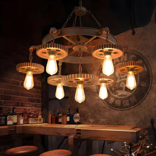 ZOWALA - Gear Open Antique Metal Chandelier Image - 11