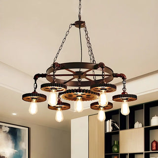 ZOWALA - Gear Open Antique Metal Chandelier Image - 2