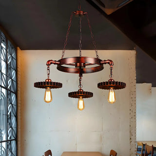ZOWALA - Gear Open Antique Metal Chandelier Image - 4