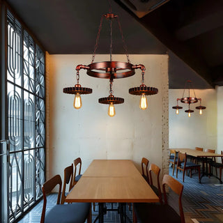 ZOWALA - Gear Open Antique Metal Chandelier Image - 5