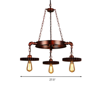 ZOWALA - Gear Open Antique Metal Chandelier Image - 7