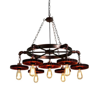ZOWALA - Gear Open Antique Metal Chandelier Image - 8