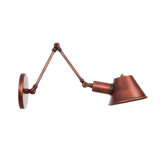 ZOWALA - Industrial Cone Adjustable Swing Arm Rust Red Wall Sconce Image - 4