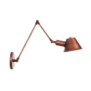 ZOWALA - Industrial Cone Adjustable Swing Arm Rust Red Wall Sconce Image - 7