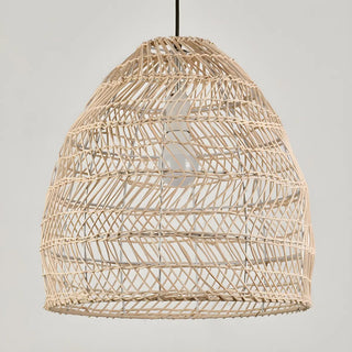 ZOWALA - Rustic Modern Beige Rattan Bell Restaurant Pendant Light Image - 10