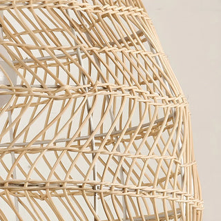 ZOWALA - Rustic Modern Beige Rattan Bell Restaurant Pendant Light Image - 11