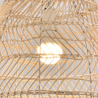 ZOWALA - Rustic Modern Beige Rattan Bell Restaurant Pendant Light Image - 12