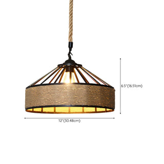 Modern Rustic Cylinder Brown Restaurant Pendant Light Zawala #size