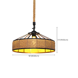 Modern Rustic Cylinder Brown Restaurant Pendant Light Zawala Image - 11