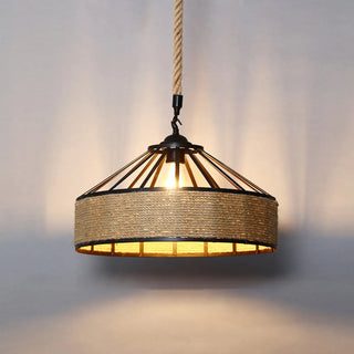 Modern Rustic Cylinder Brown Restaurant Pendant Light Zawala Image - 4