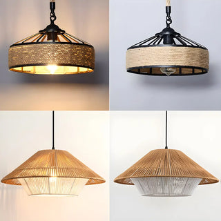 Modern Rustic Cylinder Brown Restaurant Pendant Light Zawala Image - 7