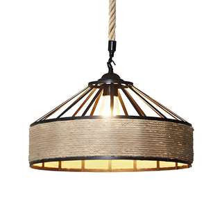 Modern Rustic Cylinder Brown Restaurant Pendant Light Zawala Image - 8