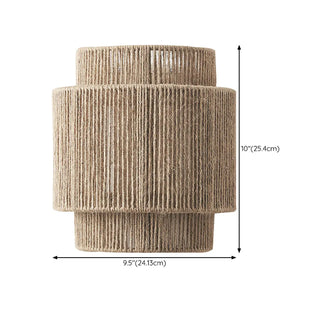 Handwoven Rustic Rope Beige Bedside Wall Sconce Zawala #size