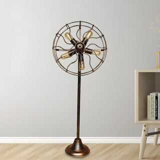 Rustic Wrought Iron Fan Shape 5 Lights LED Floor Lamp Zawala Image - 2
