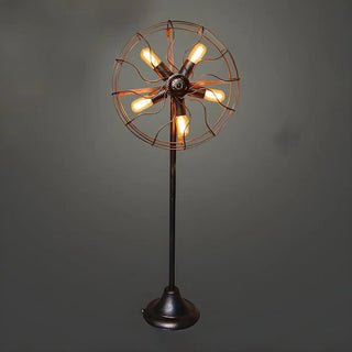 Rustic Wrought Iron Fan Shape 5 Lights LED Floor Lamp Zawala Image - 3