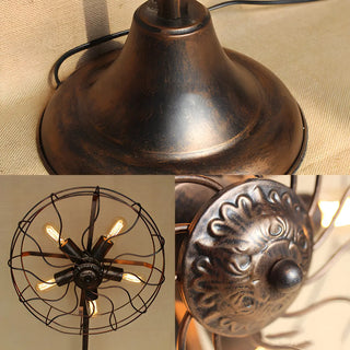 Rustic Wrought Iron Fan Shape 5 Lights LED Floor Lamp Zawala Image - 4