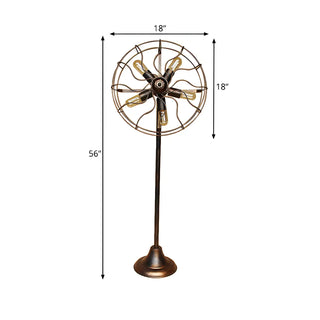 Rustic Wrought Iron Fan Shape 5 Lights LED Floor Lamp Zawala #size