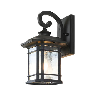 Rustic Curved and Square Exterior Lantern Wall Sconce Zawala Image - 6