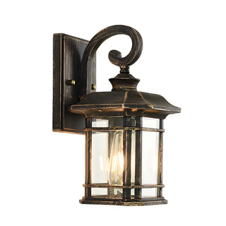 Rustic Curved and Square Exterior Lantern Wall Sconce Zawala Image - 7