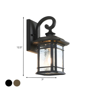 Rustic Curved and Square Exterior Lantern Wall Sconce Zawala #size
