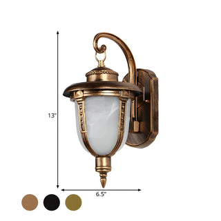 Waterproof Urn Frosted Glass External LED Wall Sconce Zawala #size