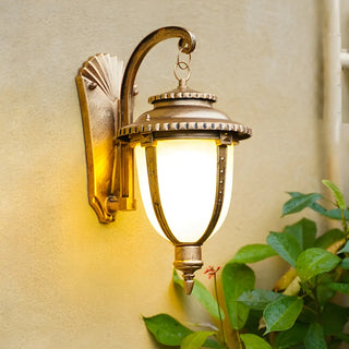 ZOWALA - Rustic Glass Lantern Bronze Exterior Decor Wall Light Image - 1