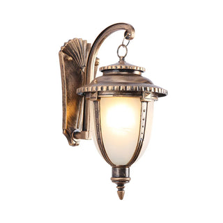 ZOWALA - Rustic Glass Lantern Bronze Exterior Decor Wall Light Image - 4