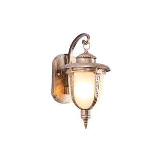 ZOWALA - Rustic Glass Lantern Bronze Exterior Decor Wall Light Image - 6