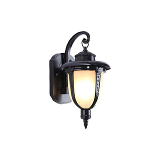 ZOWALA - Rustic Glass Lantern Bronze Exterior Decor Wall Light Image - 7
