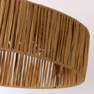 ZOWALA - Rustic Woven Rattan Drum Pendant Light Adjustable Height Image - 14