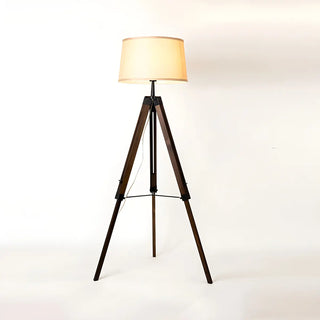 Simplicity Tripod and Cylinder Fabric Wood Floor Lamp Zawala Image - 5