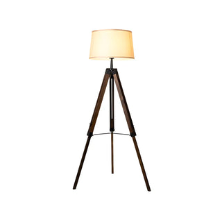 Simplicity Tripod and Cylinder Fabric Wood Floor Lamp Zawala Image - 6