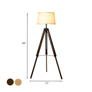 Simplicity Tripod and Cylinder Fabric Wood Floor Lamp Zawala #size