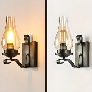 Vintage Rustic Geometric Clear Glass Wall Sconce Zawala Image - 10