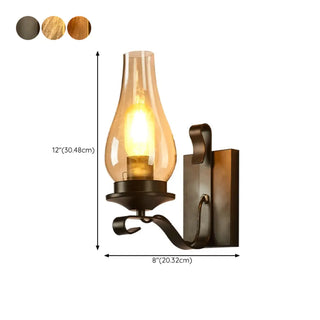 Vintage Rustic Geometric Clear Glass Wall Sconce Zawala #size