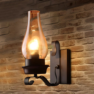 Vintage Rustic Geometric Clear Glass Wall Sconce Zawala Image - 3