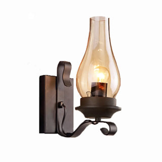 Vintage Rustic Geometric Clear Glass Wall Sconce Zawala Image - 5