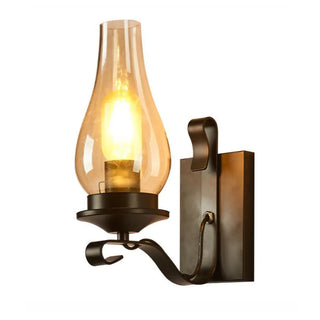 Vintage Rustic Geometric Clear Glass Wall Sconce Zawala Image - 6