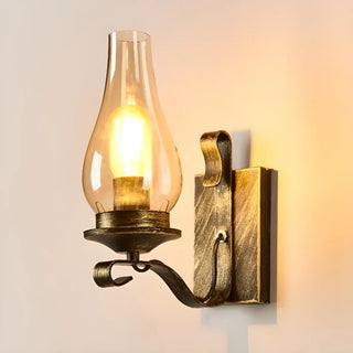Vintage Rustic Geometric Clear Glass Wall Sconce Zawala Image - 7