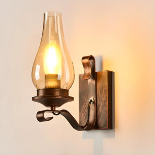 Vintage Rustic Geometric Clear Glass Wall Sconce Zawala Image - 8