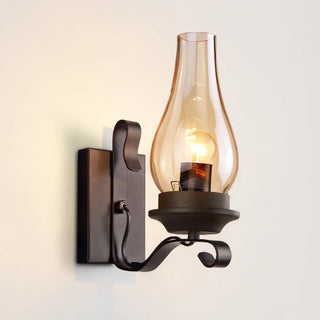 Vintage Rustic Geometric Clear Glass Wall Sconce Zawala Image - 9