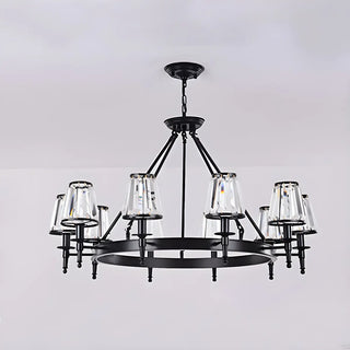 ZOWALA - Wheel Gold Crystal Shade Living Room Chain Chandelier Image - 19