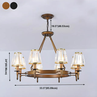 ZOWALA - Wheel Gold Crystal Shade Living Room Chain Chandelier Image - 26
