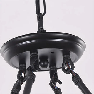 ZOWALA - Wheel Gold Crystal Shade Living Room Chain Chandelier Image - 6