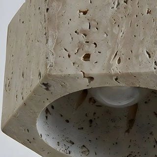 ZOWALA - Rustic Khaki Walnut Stone Prism Pendant Light Image - 8