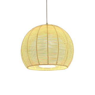 ZOWALA - Rustic Rope Natural Rattan Orb Living Room Pendant Light Image - 6