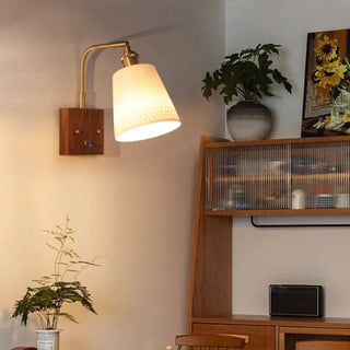 Rustic Clear Cylinder Shade Walnut Metal Wall Sconce Zawala Image - 1