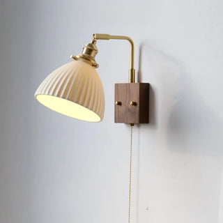 Rustic Clear Cylinder Shade Walnut Metal Wall Sconce Zawala Image - 11